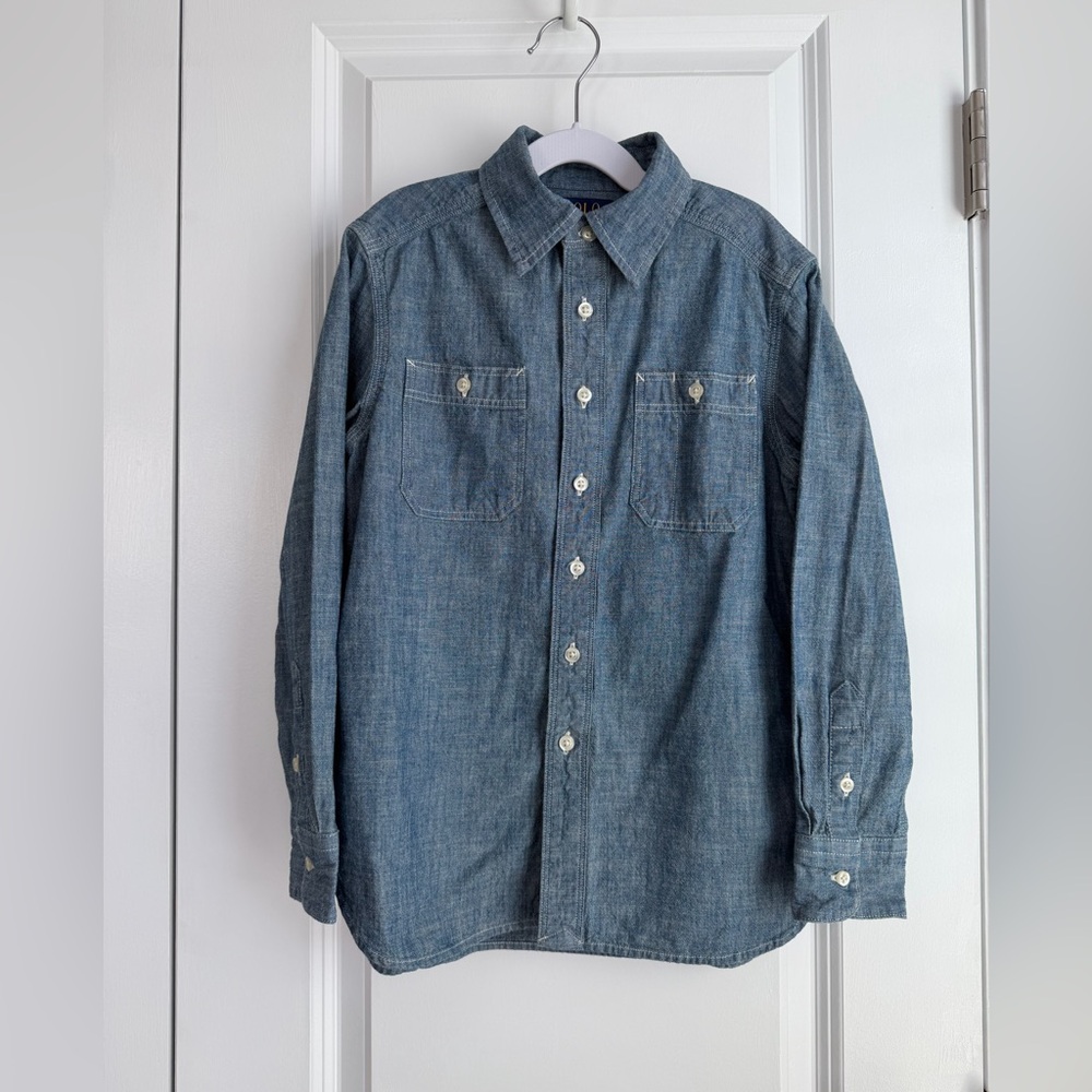 Polo Ralph Lauren Boys 100% Cotton Chambray Workshirt Size Small/8